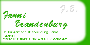 fanni brandenburg business card